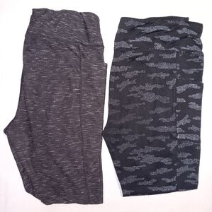 2 PC Bundle - Women's Leggings, Full Length, Black with white, size XL (GUC)